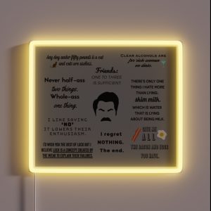 Ron Swanson Quotes RGB Neon Sign