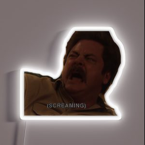 Ron Swanson Scream RGB Neon Sign