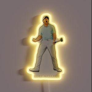 Rory Mcilroy Golf Celebrate Birdie Putt RGB Neon Sign