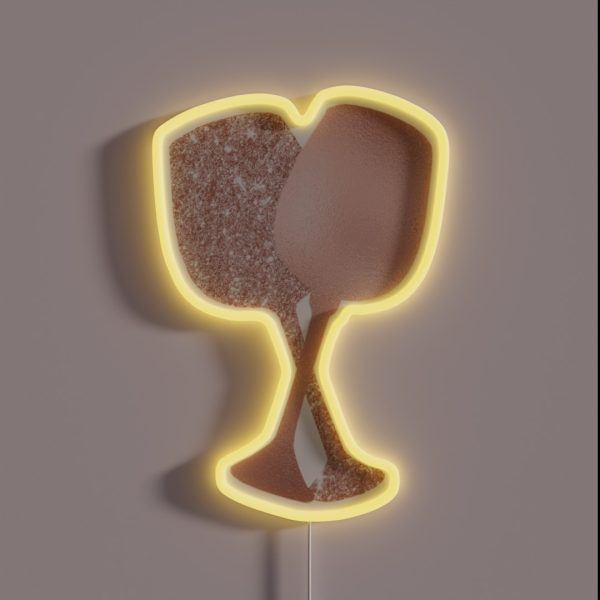 Rose Gold Girly Wine Glasses RGB Neon Sign