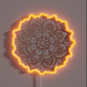 Rose Gold Mandala Flower RGB Neon Sign