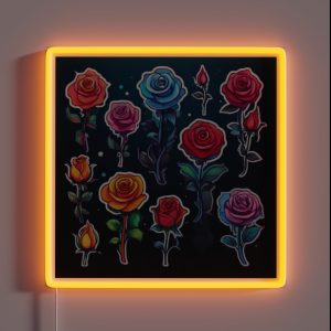 Rose Pattern 2 RGB Neon Sign