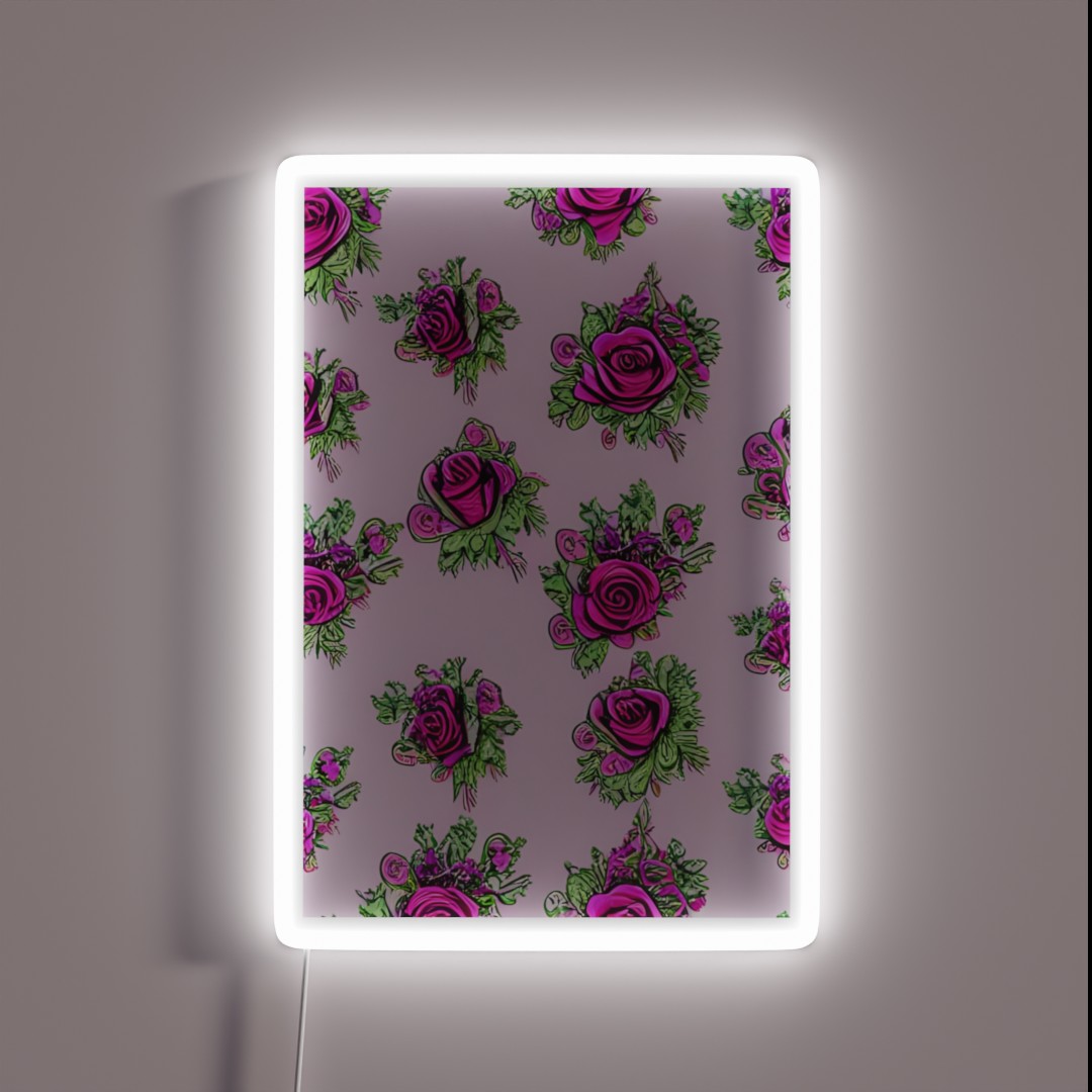 Rose Pattern RGB Neon Sign Rose Pattern RGB Neon Sign
