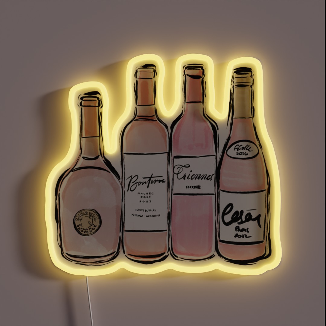 Rose Wine Print RGB Neon Sign Rose Wine Print RGB Neon Sign