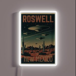 Roswell Reverie Vintage Roswell New Mexico Graphic Tee RGB Neon Sign