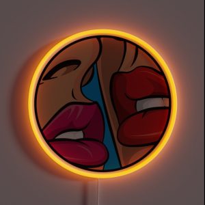 Ruby Red Lipstick Kiss Pop Art RGB Neon Sign Ruby Red Lipstick Kiss Pop Art RGB Neon Sign