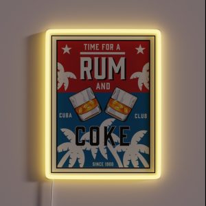 Rum Mix Rum Drinkers Cuna Summertime Bar And Pub Decor RGB Neon Sign