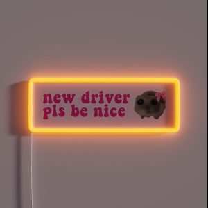 Sad Hamster New Driver Pls Be Nice RGB Neon Sign