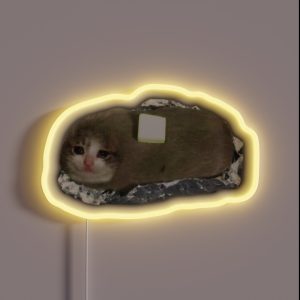 Sad Potato Cat With Butter RGB Neon Sign Sad Potato Cat With Butter RGB Neon Sign