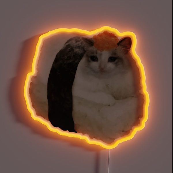 Sad Sushi Cat RGB Neon Sign