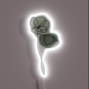 Sage Green Flowers RGB Neon Sign