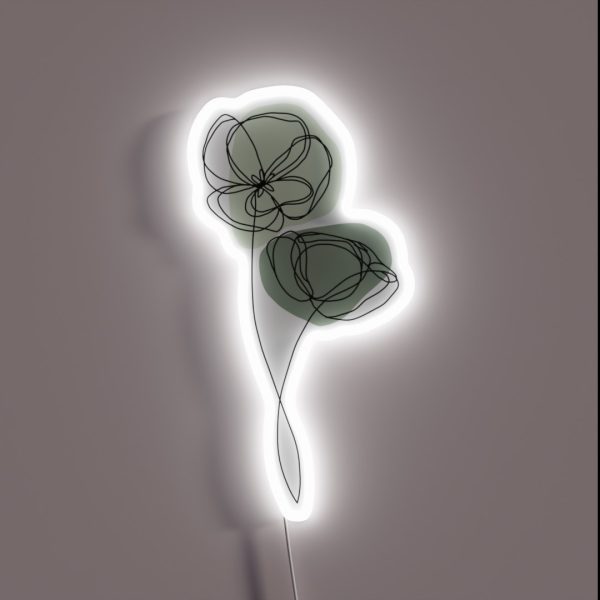 Sage Green Flowers RGB Neon Sign
