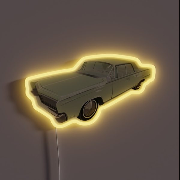 Sage Green Vintage Car RGB Neon Sign