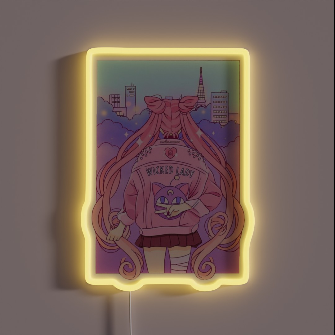 Sailor Moon Aesthetic RGB Neon Sign Sailor Moon Aesthetic RGB Neon Sign