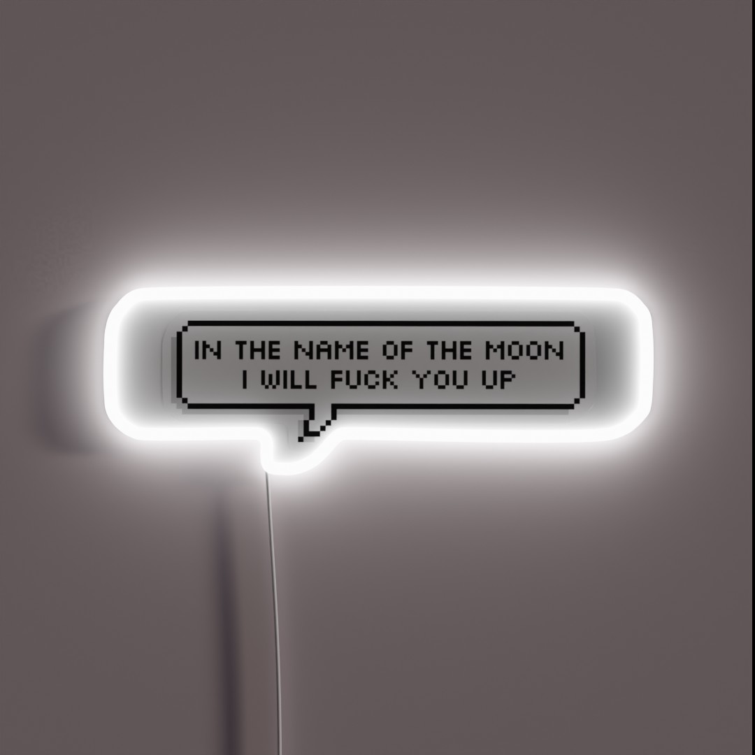 Sailor Moon In The Name Of The Moon RGB Neon Sign Sailor Moon In The Name Of The Moon RGB Neon Sign