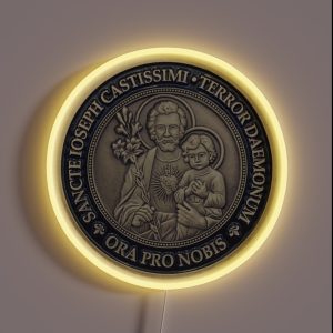 Saint Joseph Terror Of Demons San Giuseppe St Joseph RGB Neon Sign