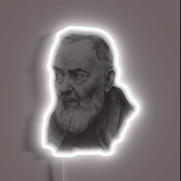 Saint Padre Pio Portrait RGB Neon Sign