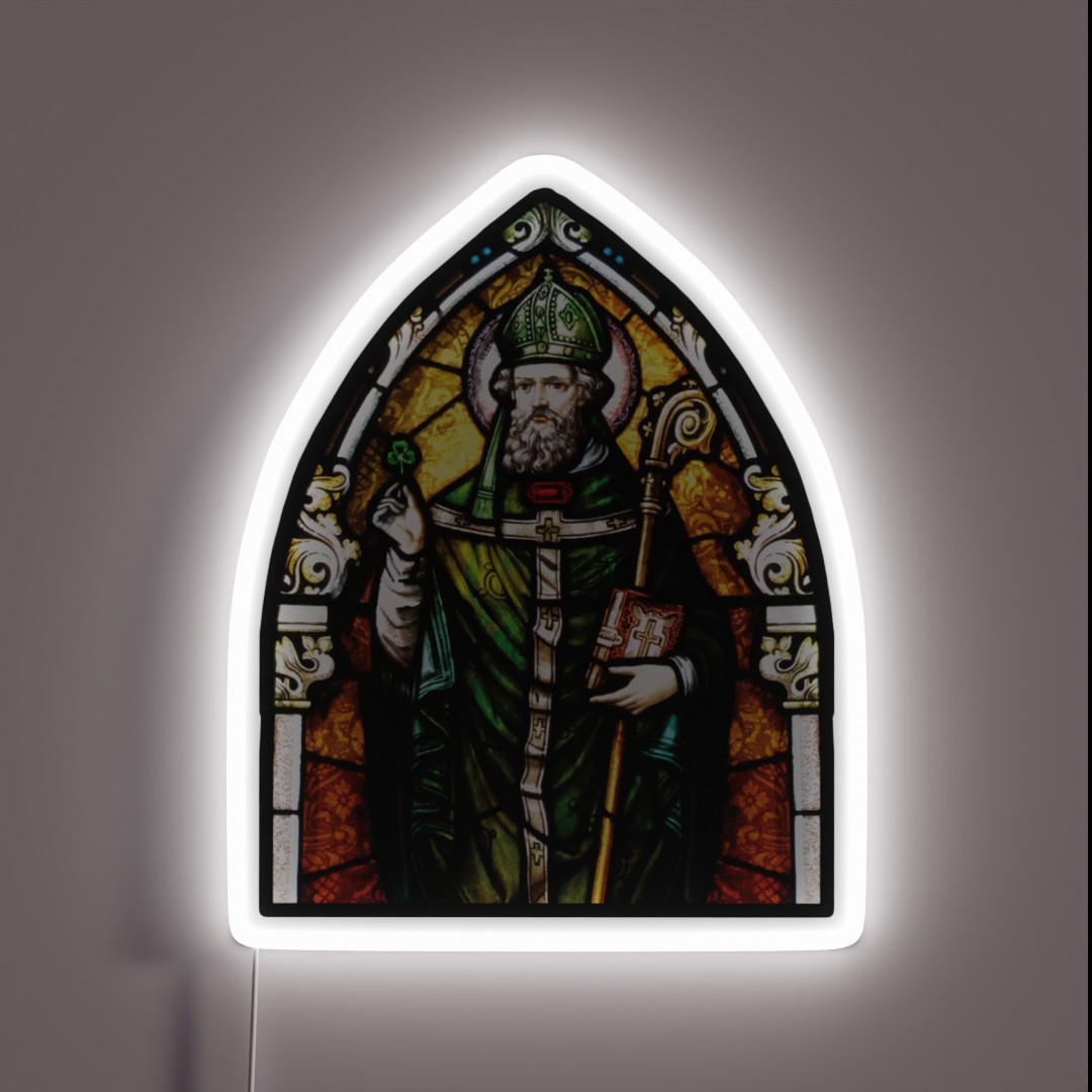 Saint Patrick Christian Church Glass Celtic RGB Neon Sign Saint Patrick Christian Church Glass Celtic RGB Neon Sign