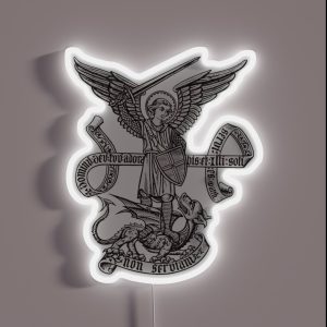 Saint St Michael Catholic Archangel Angel Defender RGB Neon Sign