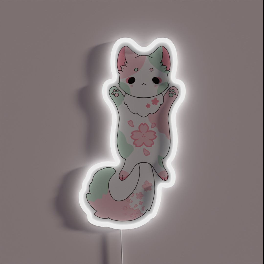 Sakura Flower Kawaii Neko RGB Neon Sign Sakura Flower Kawaii Neko RGB Neon Sign