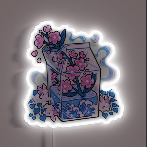 Sakura Milk Box RGB Neon Sign
