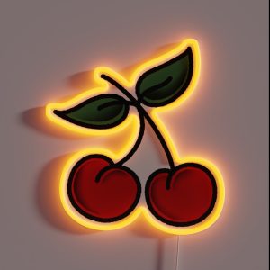 Salty Dog American Traditional Folk Art Cherries RGB Neon Sign
