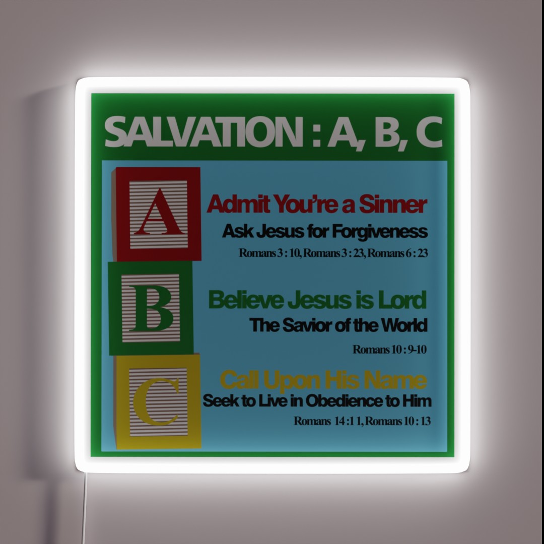 Salvation ABC RGB Neon Sign Salvation ABC RGB Neon Sign