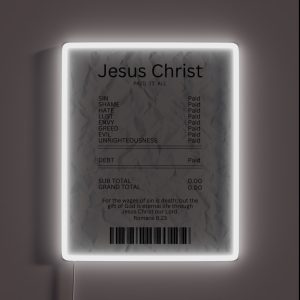 Salvation Receipt Jesus Paid It All RGB Neon Sign