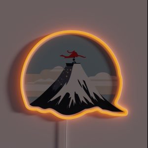 Samurai On A Snowy Mountain RGB Neon Sign Samurai On A Snowy Mountain RGB Neon Sign