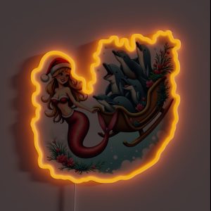 Santa Mermaid RGB Neon Sign Santa Mermaid RGB Neon Sign
