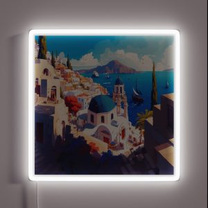 Santorini Illustration RGB Neon Sign