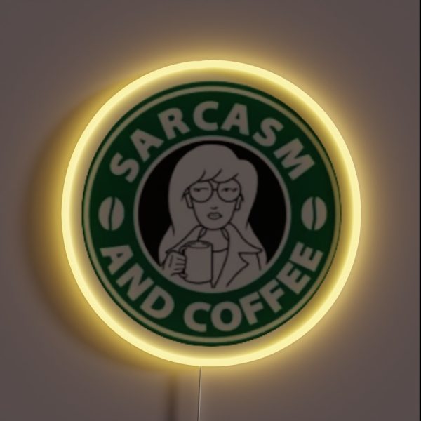 Sarcasm And Coffee RGB Neon Sign