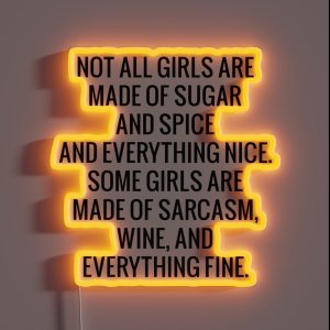 Sarcasm Wine And Everything Fine RGB Neon Sign Sarcasm Wine And Everything Fine RGB Neon Sign