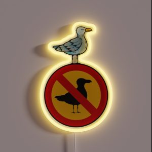Sartre Prohibition Sign Seagull Rebellion RGB Neon Sign