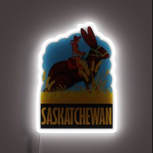 Saskatchewan Canada Vintage Travel Decal RGB Neon Sign