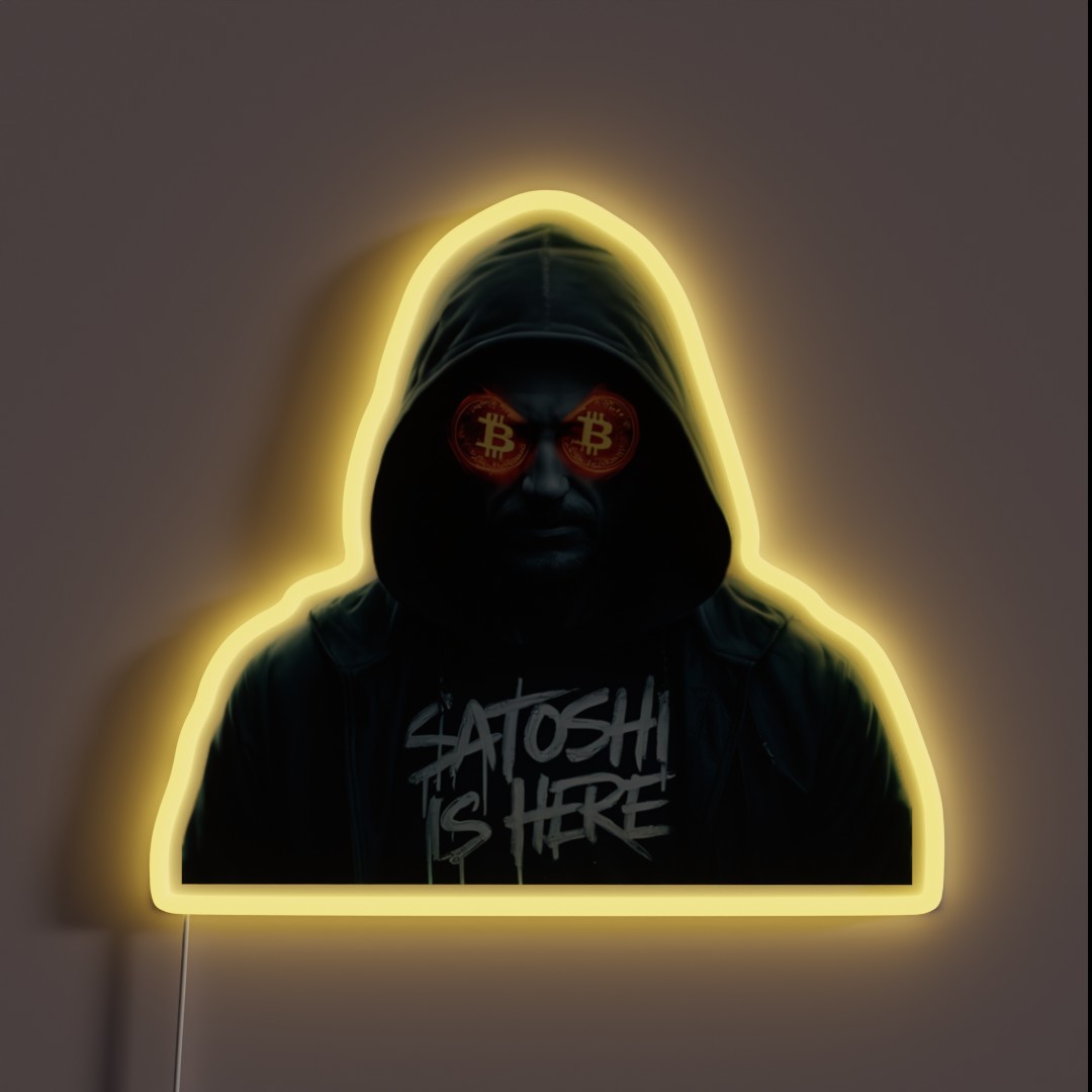 Satoshi Nakamoto Bitcoin Creator RGB Neon Sign Satoshi Nakamoto Bitcoin Creator RGB Neon Sign