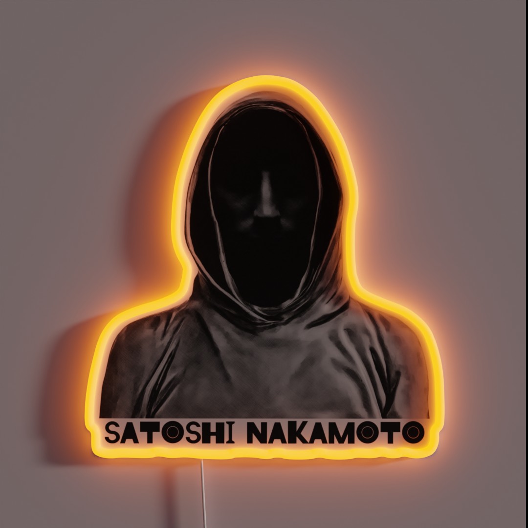 Satoshi Nakamoto Bitcoin RGB Neon Sign Satoshi Nakamoto Bitcoin RGB Neon Sign