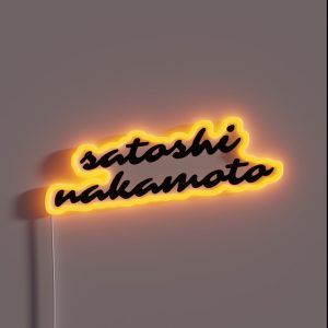 Satoshi Nakamoto Cryptocurrency RGB Neon Sign Satoshi Nakamoto Cryptocurrency RGB Neon Sign