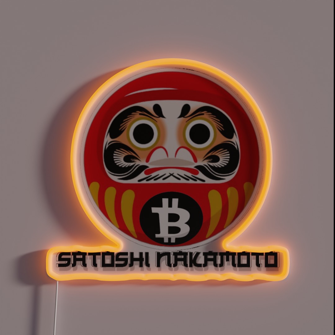 Satoshi Nakamoto Daruma RGB Neon Sign Satoshi Nakamoto Daruma RGB Neon Sign