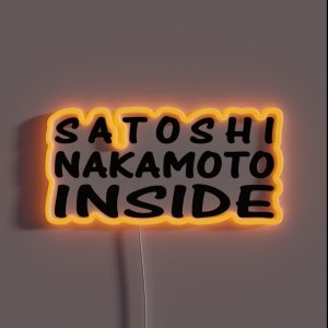 Satoshi Nakamoto Inside RGB Neon Sign