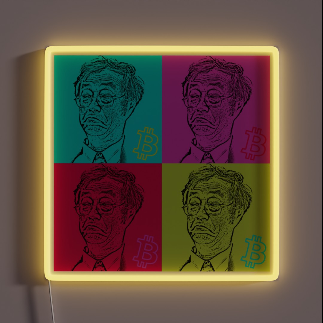 Satoshi Nakamoto Pop Art RGB Neon Sign Satoshi Nakamoto Pop Art RGB Neon Sign
