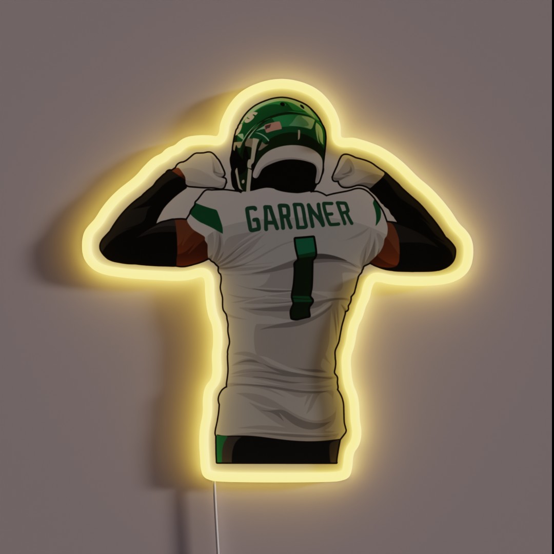 Sauce Gardner 1 Celebrates RGB Neon Sign Sauce Gardner 1 Celebrates RGB Neon Sign