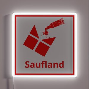 Saufland Kaufland Party Design Joke Logo RGB Neon Sign Saufland Kaufland Party Design Joke Logo RGB Neon Sign