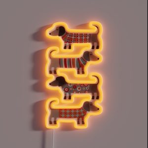 Sausage Dogs In Sweaters RGB Neon Sign