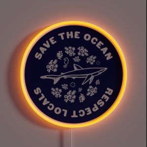 Save The Ocean Sea Animals RGB Neon Sign