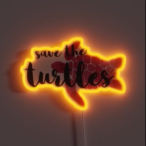 Save The Turtles Pink RGB Neon Sign