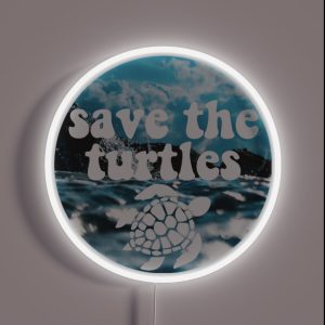 Save The Turtles RGB Neon Sign Save The Turtles RGB Neon Sign