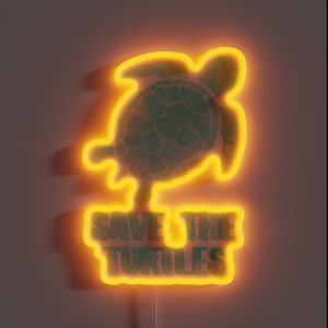 Save The Turtles RGB Neon Sign