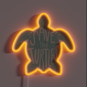 Save The Turtles RGB Neon Sign Save The Turtles RGB Neon Sign