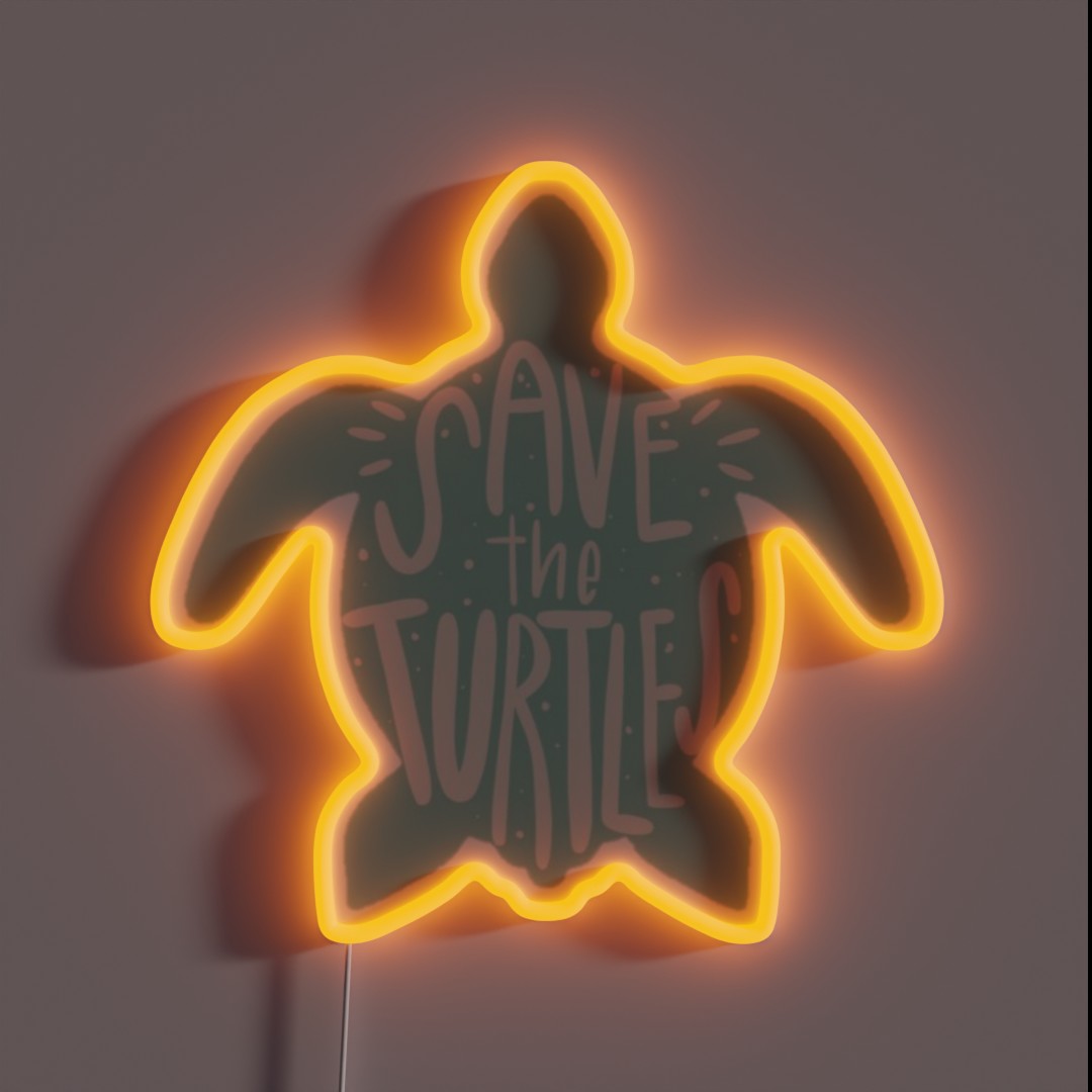 Save The Turtles RGB Neon Sign Save The Turtles RGB Neon Sign